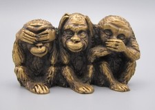 kleine Bronze Figur 3 Affen