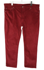 Levi's 511 Hose Herren W42/L30 Slim Fit Kord Reißverschluss Fly Weinrot