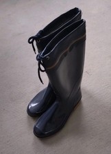 Zecchin Damen Gummistiefel Wellies Navy Blue Gr. 37 UK 4 Italy PVC 80er Stulpe