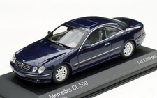 Mercedes CL 500 Coupé C215 Bj. 1999-2002, azuritblau-metall, Minichamps M. 1:43