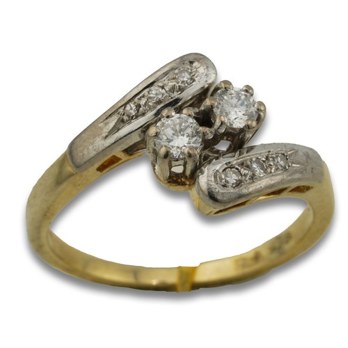 Bicolor brillant gold ring 585 - brillant,