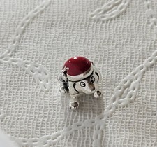 Original Pandora "Weihnachtswelpe"  Silber Emaille für Armband, Kette Unbenutzt