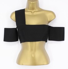 ALEXANDER MCQUEEN DAMEN ONE SHOULDER STRETCHIG BRALETTE TOP S SCHWARZ UVP £705 AD