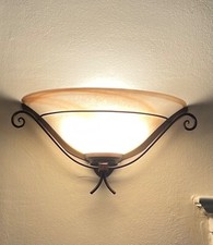 Menzelleuchten, Wandlampe , Messing und Glas Jugendstil