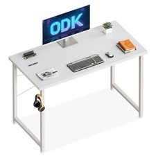 ODK Kleiner Schreibtisch, 100×48cm Computertisch Bürotisch Mit Kopfhörer Halt...