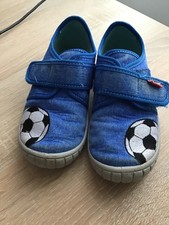 Superfit Hausschuhe Jungen Größe 28 Blau Klettverschluss Fußball