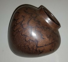 Alte Keramik Vase Blumenvase Braun um 1960 / 1970 9