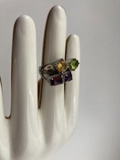 Ring Amethyst, Peridot, Citrin