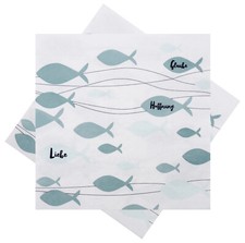 Servietten fisch mint grün - fisch,