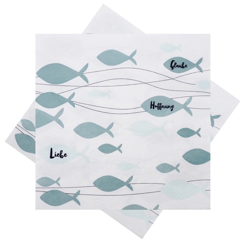 Servietten fisch mint grün - fisch,