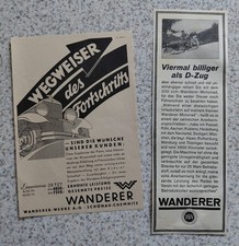 Wanderer Schönau Chemnitz Oldtimer Reklame 1931 Limousine Motorrad 200ccm