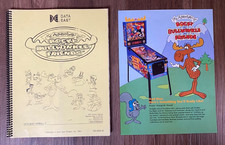 Data East Rocky & Bullwinkle & Friends Manual + Flyer / Flipper Pinball