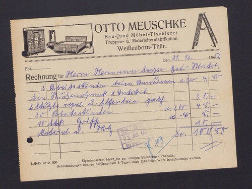 Weißenborn rechnung 1952 - weißenborn,,