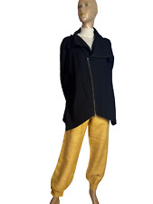 Yukai vokuhila Strickjacke Cardigan schwarz Wolle Mix Lagenlook viktorians 42 44