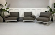Rolf Benz Plura Stoff Grau Braun Sofa + Sessel Couch Relaxfunktion