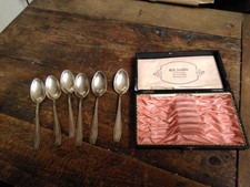 6 antike Kaffeelöffel Teelöffel a. 100Jahre alt mit Stempel OKA90