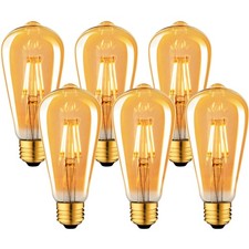 Glühbirne E27 LED Vintage 6er Pack Warmweiß 4W Dekolampe Nostalgie