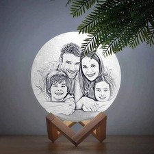 Personalisierte Lampe, Fotolampe, 3D Mondlampe mit Bild Foto personalisiert