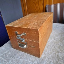 Vintage Holz Karteikasten - Kasten Holzbox Schatulle Büro 50s/60s...