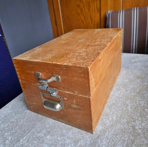 Vintage holz karteikasten - holz,
