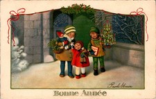 AK KÜNSTLERKARTE SIG. PAULI EBNER BONNE ANNEE COL. 1932