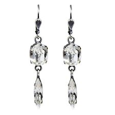 Grevenkämper Ohrringe Swarovski Kristall Silber Oval Navette lang klar Crystal