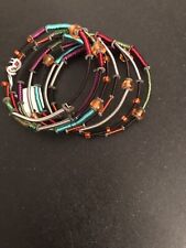 ORNA LALO • Armband Resin •Rot Grün Braun Gold• Elastisch Handmade •Spirale• Neu