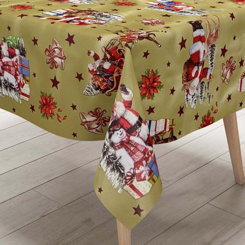 Wachstuch tischdecke 137c gold - wachstuch,