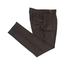RUBINACCI NAPOLI CM Manny Braune Hohe Taille Hose Flanell Wolle 38 US / 54 Eu