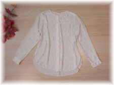 H&M * zarte Chiffon- Bluse Weiß mit Gold elegant festlich Weihnachten * Gr. 38