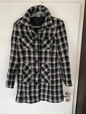 Damen Woll/-Strickmantel, Street One, Gr. 40,Knöpfe, weiß/schwarz