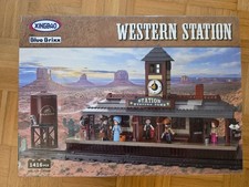 Blue Brixx Western Station, Klemmbausteinset, mit Lego kompatibel, 1416 Teile