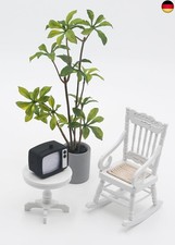  4 Teiliges 1:12 Puppenhaus Schaukelstuhl Set, Miniatur Holz Modernen 