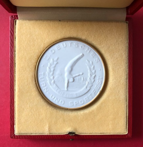 Ddr porzellan medaille - porzellan,