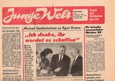 DDR Zeitung Junge Welt 02.11.1989 Geburtstags Zeitung  Hochzeit Deutsche Einheit