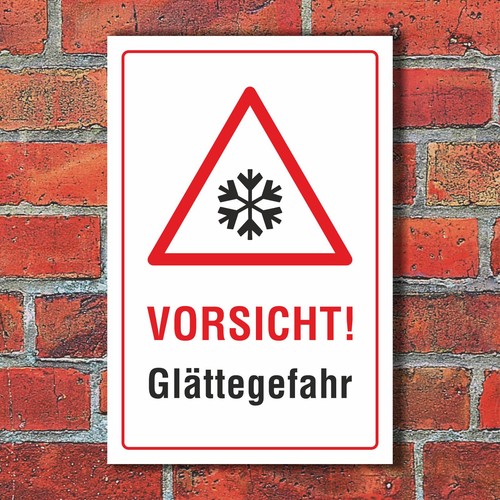 Schild vorsicht glättegefahr - schild,