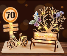 Fahrrad Geschenk DIY Dreidimensionale Bäume Sitzbank Deko Zahlen