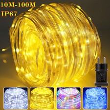 10-100M LED Silberdraht Lichterkette Strom IP67 Weihnachten Innen Außen Party DE