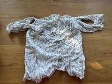 sexy Bluse geknöpft, schulterfrei Rüschen Gr M H&M weiß