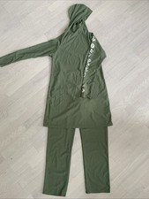 Burkini Stil Ganzkörper Badeanzug, Grün Gr. S