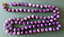 Edelstein Mode Schmuck Collier Kette Amethyst 43 - 86 cm Perlen 8 mm Deko Top