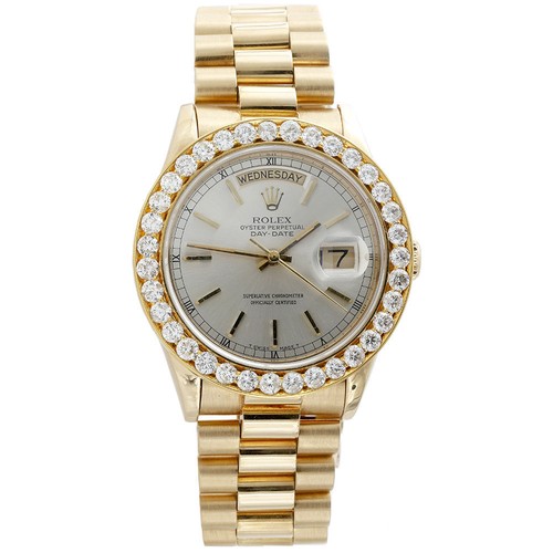 Herrenuhr 18k gelbgold diamant - herrenuhr,