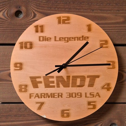 Fendt wanduhr aus linden - wanduhr, holz