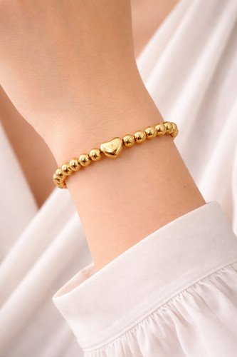 Damen armband perlen herz 18k - armband,