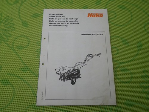 Ersatzteilliste hakorette 220 - ersatzteilliste,