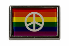 Pin Regenbogen mit Peace