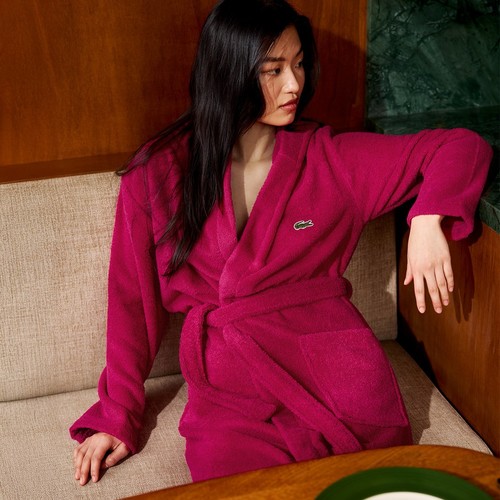 Lacoste bademantel mit kapuze - lacoste,