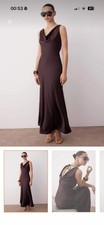 Damen satin maxi kleid dunkles - satin,