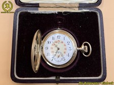 USA Taschenuhr Elgin Natl. Watch Gold Doublé Savonette 7 Jewels Ankerhemmung+Box