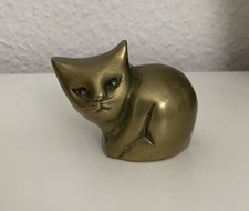 Katze Tier Figur Messing 179g